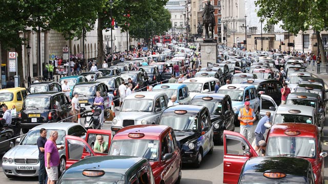 Taxis blockade Whitehall